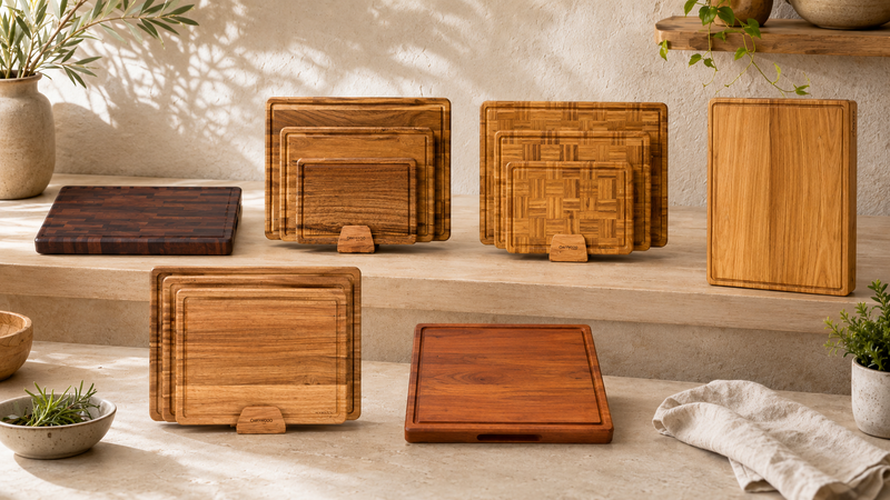 Verschillende soorten hout voor snijplanken