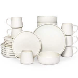 Serviesset Kyoto - 6 Personen / Mat Cremé Wit