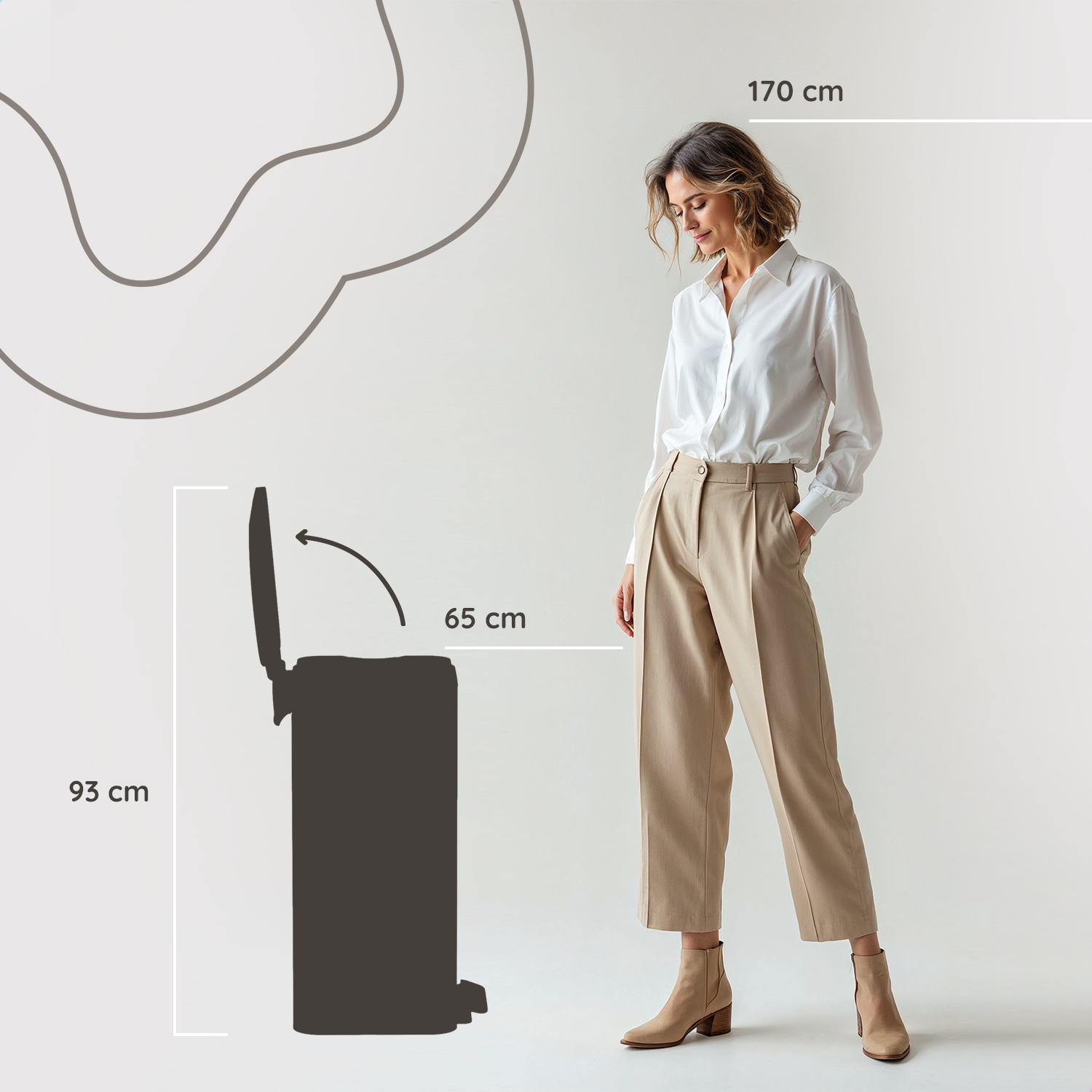 Prullenbak Prestige 30L / Mat Zwart