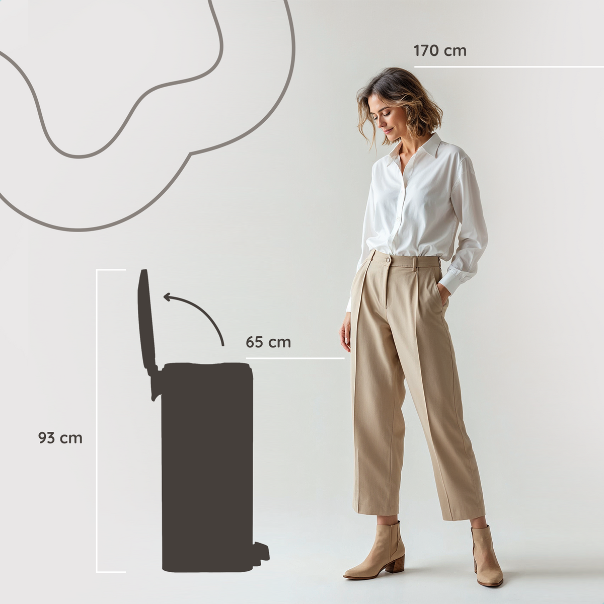 Prullenbak Prestige 30L / Mat Cremé Wit – Deleca
