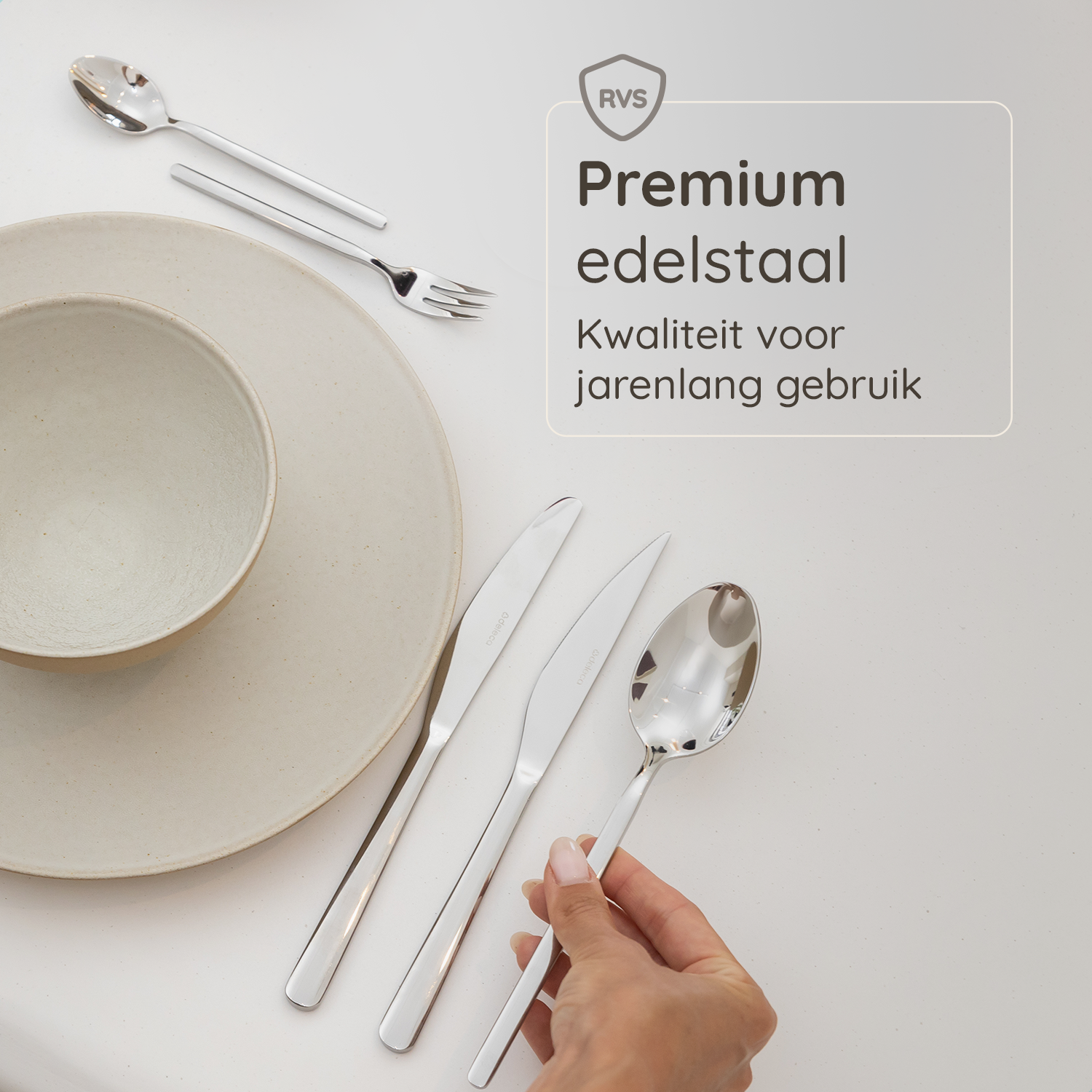 Bestekset Amor - 6 Personen / Zilver 18.0 Edelstaal