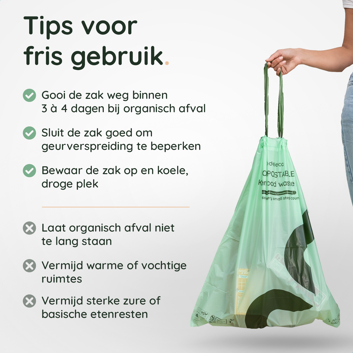 50 Liter Vuilniszakken (30x) - 100% Biozakken