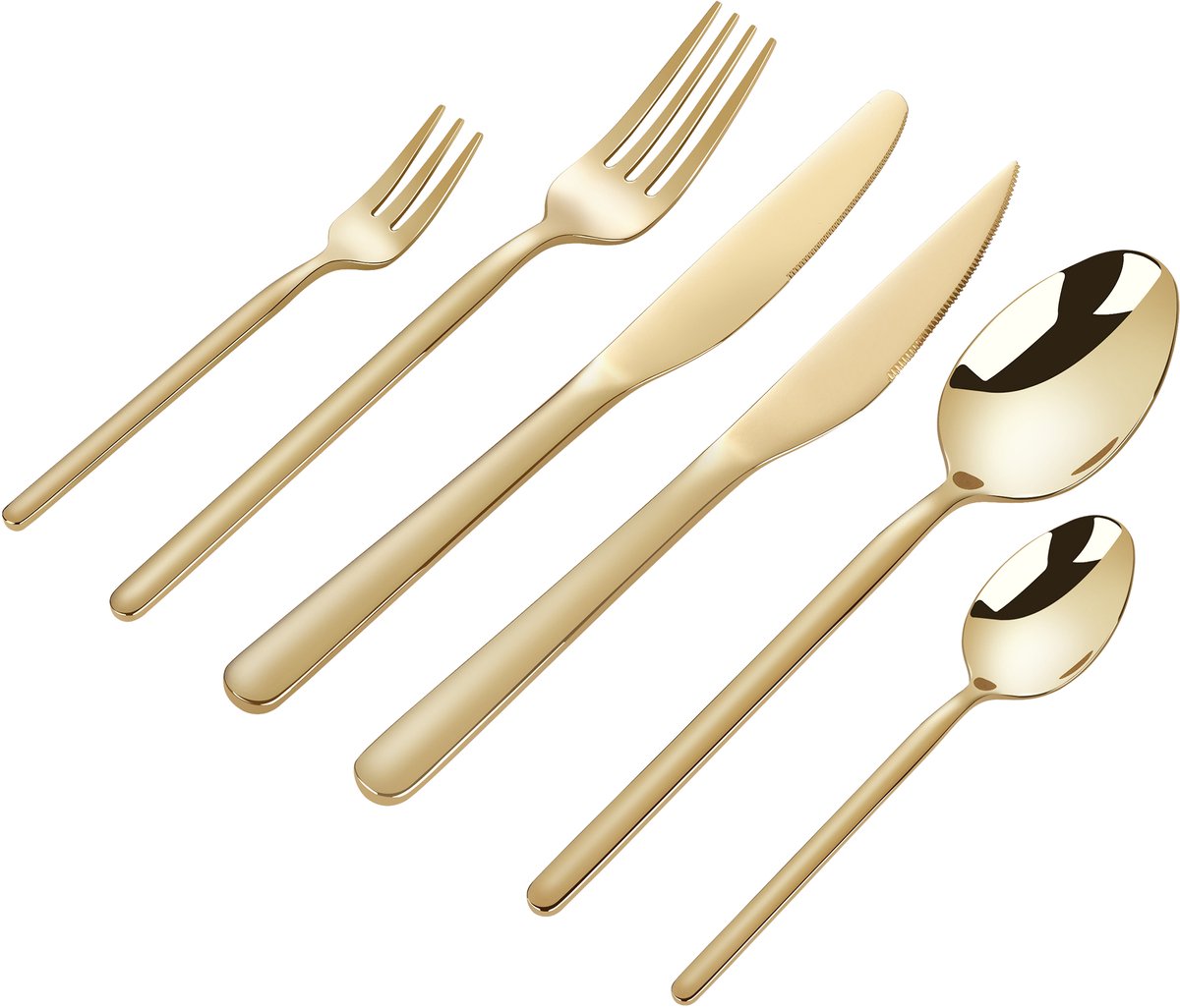 Bestekset Amor - 6 Personen / Goud 18.0 Edelstaal