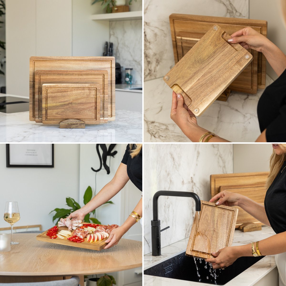 Acacia Snijplankenset met Houder