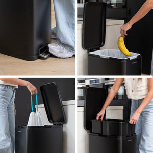 Prullenbak Prestige Smal - 50L / Mat Zwart