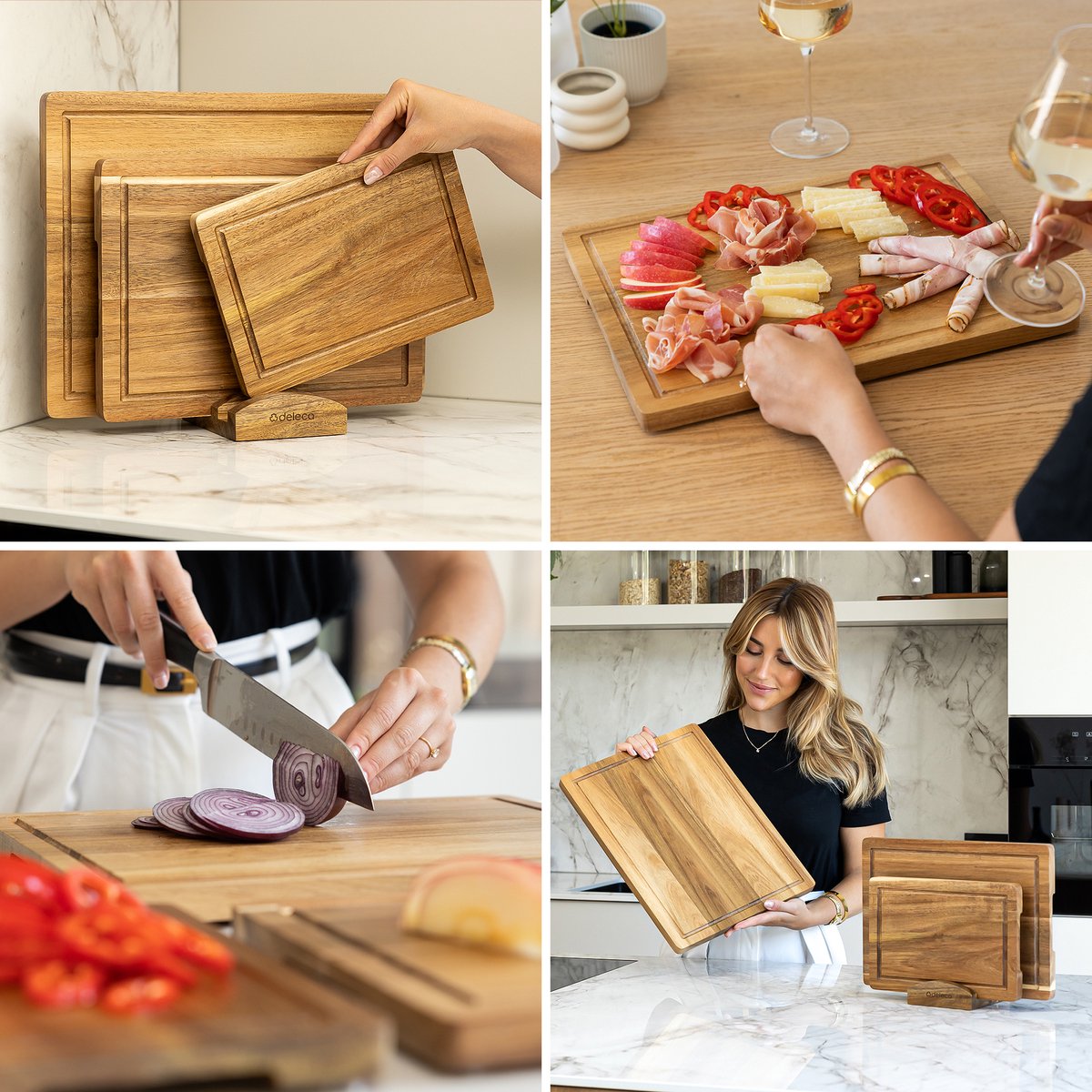 Acacia Snijplankenset met Houder