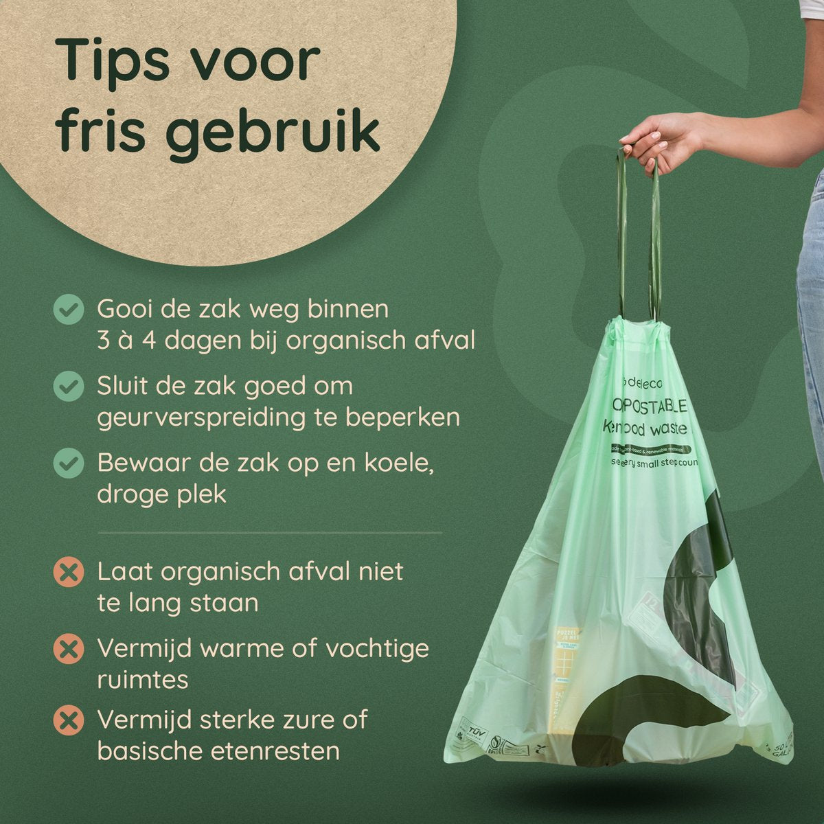 50 Liter Vuilniszakken (30x) - 100% Biozakken