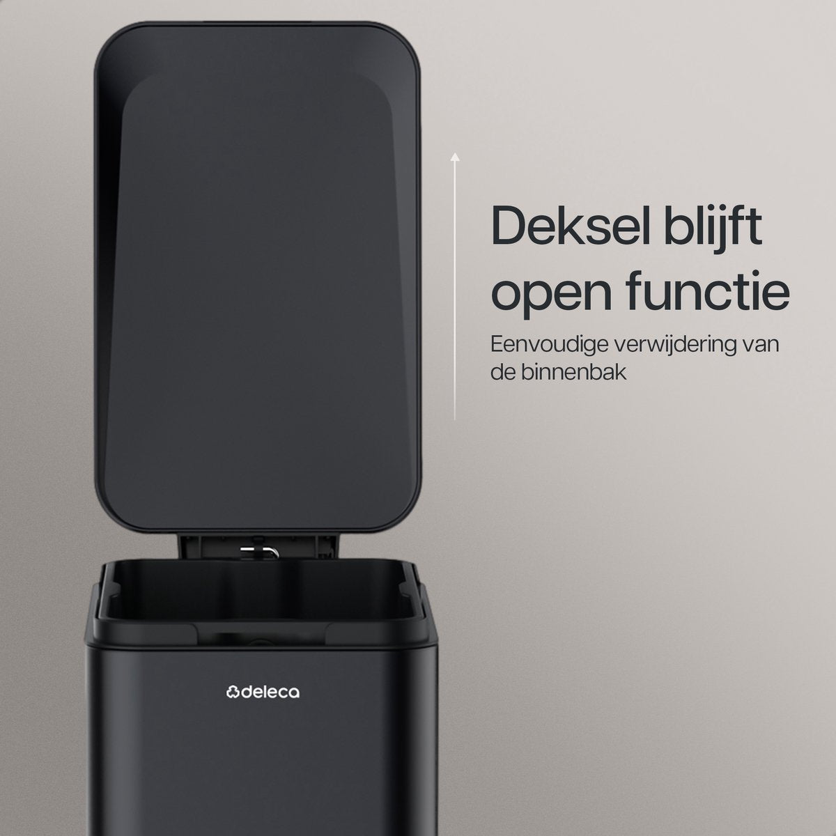 Prullenbak Prestige Smal - 50L / Mat Zwart