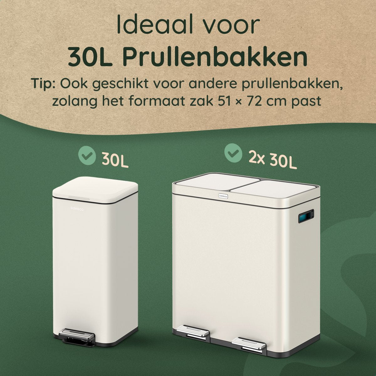 30 Liter Vuilniszakken (30x) - 100% Biozakken