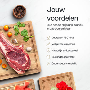 Acacia Snijplankenset met Houder