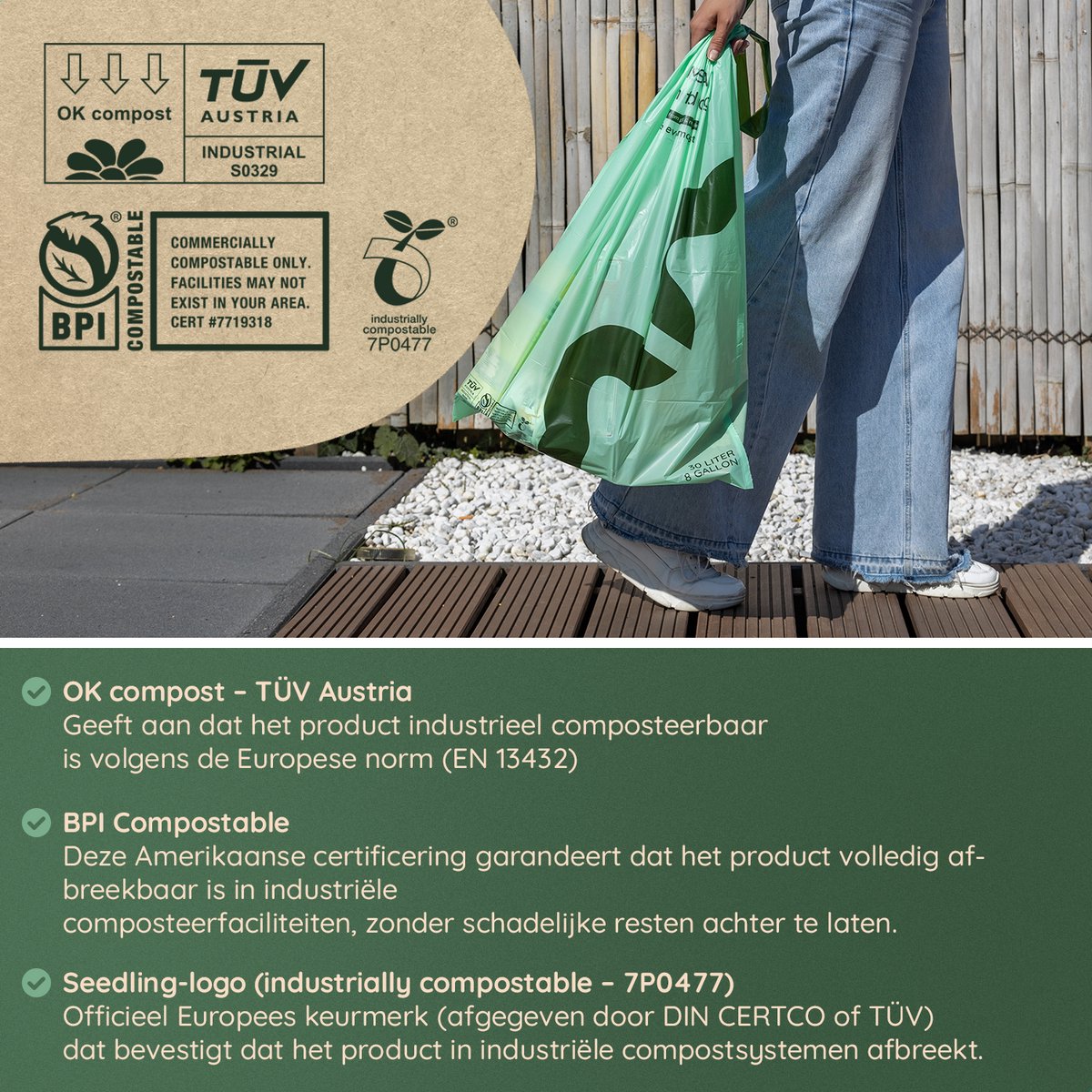 30 Liter Vuilniszakken (30x) - 100% Biozakken