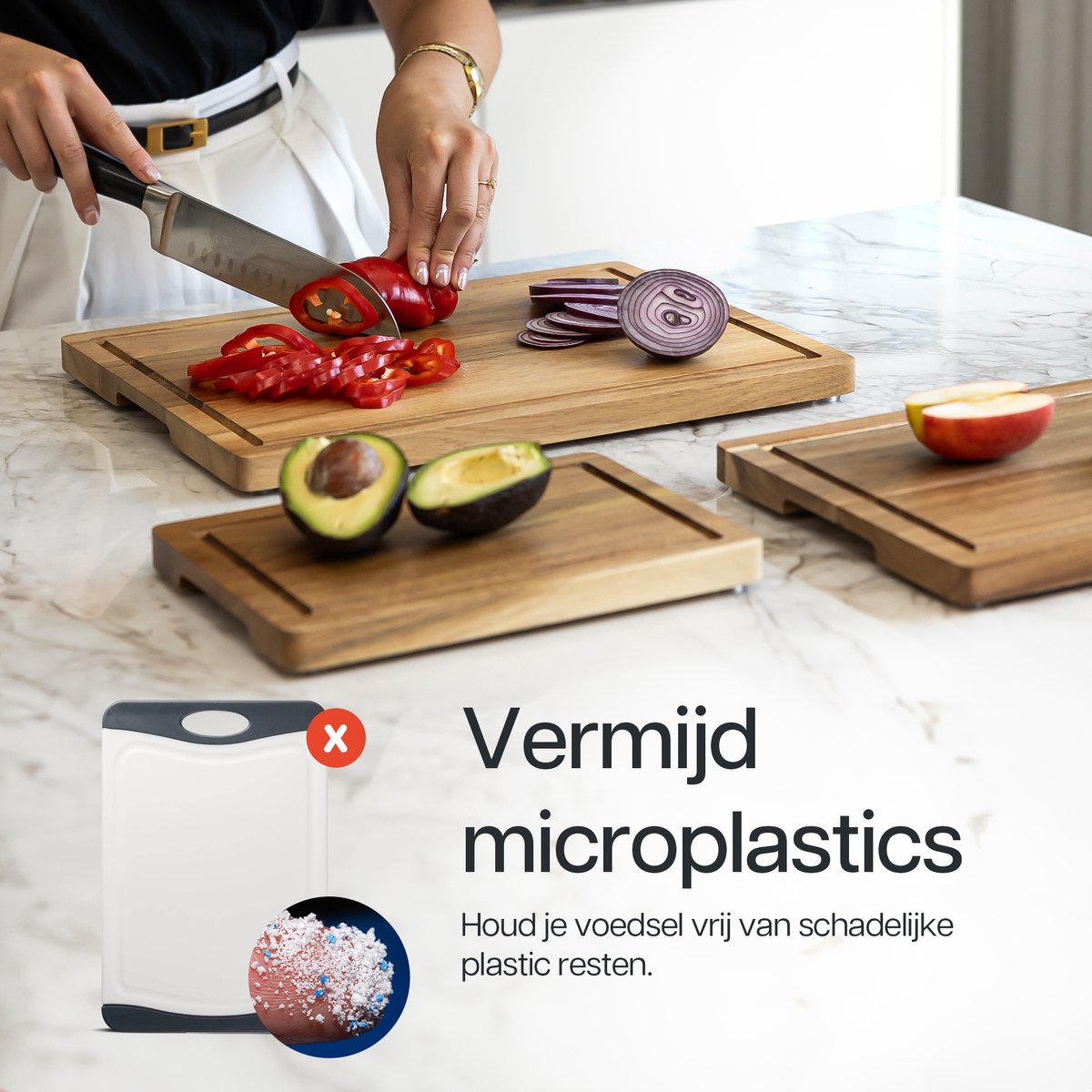 Acacia Snijplankenset met Houder