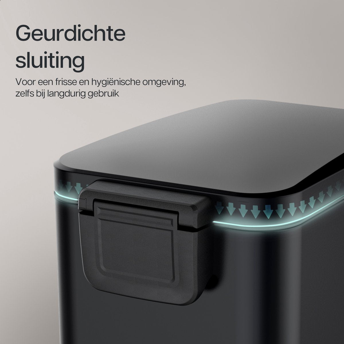 Prullenbak Prestige Smal - 50L / Mat Zwart