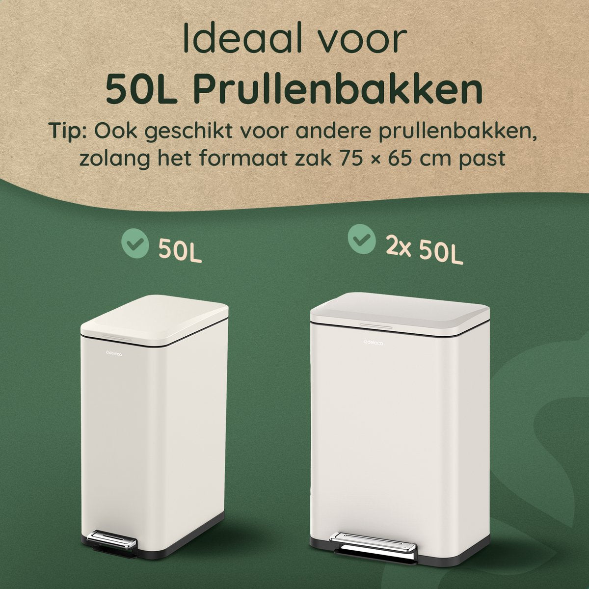 50 Liter Vuilniszakken (30x) - 100% Biozakken