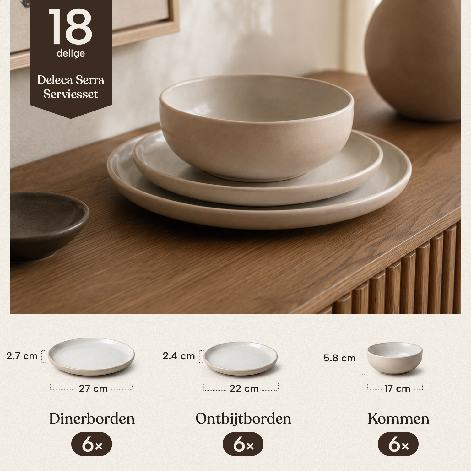Serviesset Serra - 6 Personen / Beige