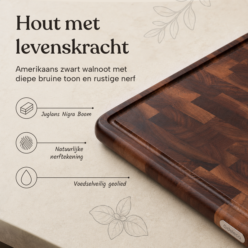 Signature Walnoot Kopshouten Snijplank -  43x33x3 cm