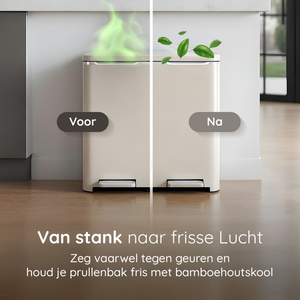 4x Geurvreter Filters - Voor FreshAura prullenbakken - Bamboe Houtskool