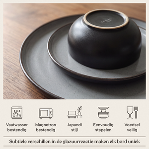 Serviesset Serra - 6 Personen / Zwart