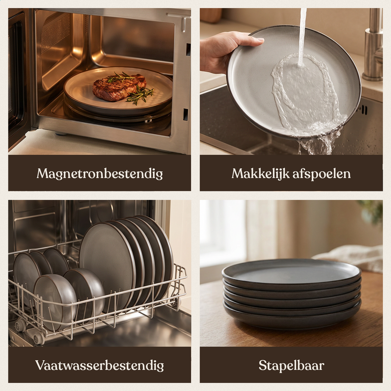 Serviesset Serra - 6 Personen / Zwart