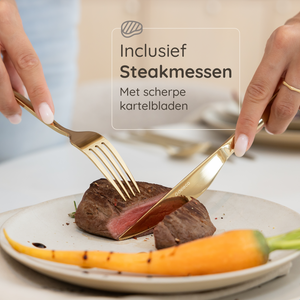 Bestekset Amor - 6 Personen / Goud 18.0 Edelstaal