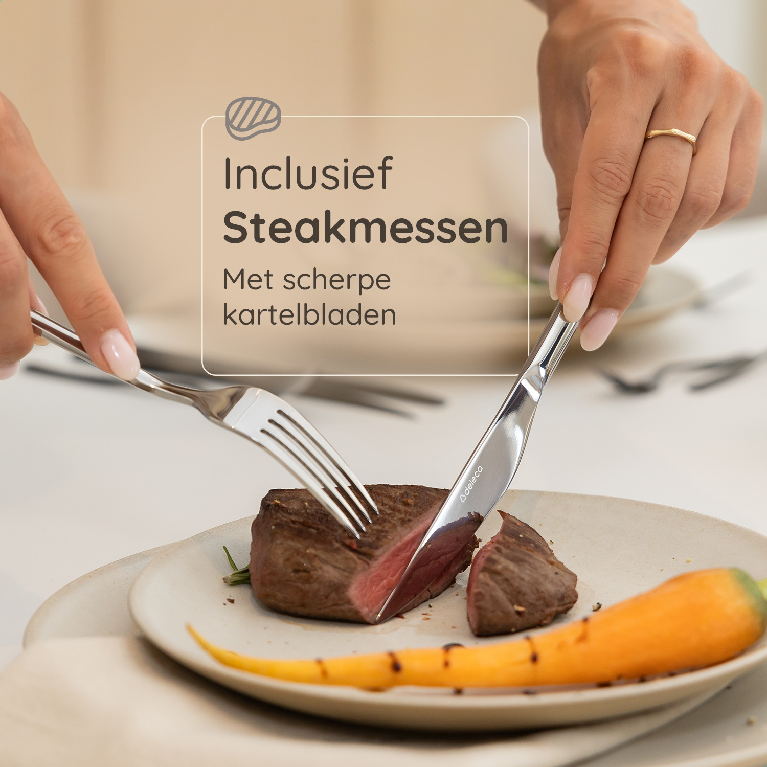 Bestekset Amor - 6 Personen / Zilver 18.0 Edelstaal