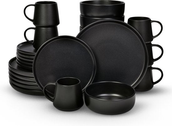 Serviesset Kyoto - 6 Personen / Mat Zwart