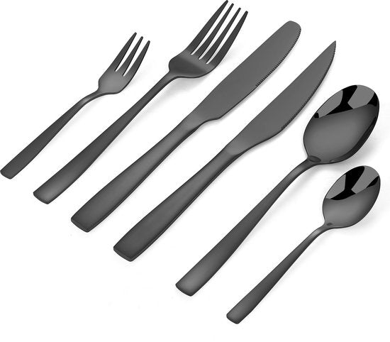 Bestekset Essential - 12 Personen / Zwart 18.0 Edelstaal