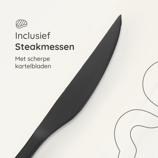 Bestekset Essential - 12 Personen / Zwart 18.0 Edelstaal