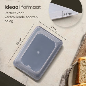 Deleca 4x Vleeswarendoos set voor koelkast - Stapelbaar - Vleeswarenbakjes / Kaasdoos Bewaardoos - Vershoudbakjes / Vershouddoos met Deksel - Incl. Krijtbordstickers om te labelen