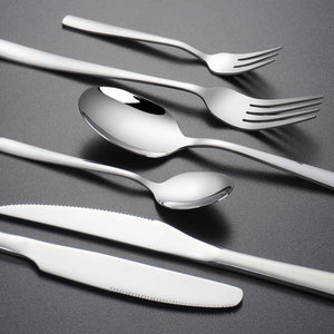 Deleca 12 Persoons Bestekset Essential (72-delig) - Lepels, Messen, Vorken, Steakmessen & Gebaksvorkjes - Vaatwasserbestendig Bestek - Glanzend Zilver / Edelstaal