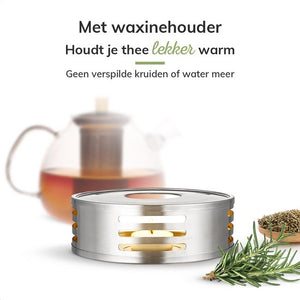 Borosilicaat Glazen Theepot met Filter - 1.5L