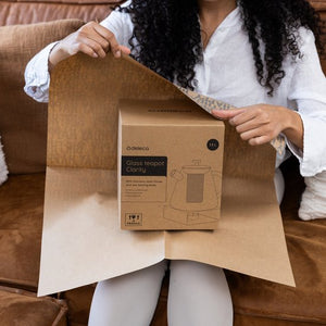 Deleca Glazen Theepot Set Clarity - Met RVS Filter en Theelicht Warmhouder - Voor Losse Thee / Theebloemen - Kerst Cadeau - Borosilicaat Glas / 1.5L