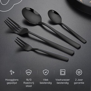 Bestekset Essential - 6 Personen / RVS Zwart
