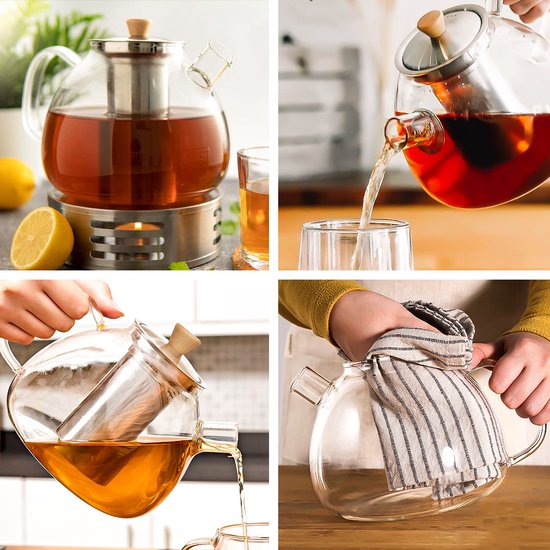 Borosilicaat Glazen Theepot met Filter - 1.5L