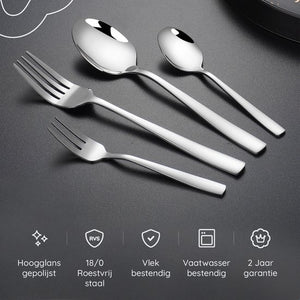 Bestekset Essential - 6 Personen / RVS Zilver