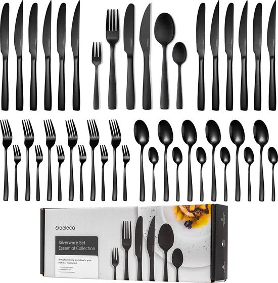 Bestekset Essential - 6 Personen / RVS Zwart