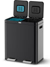 Deleca FreshAura Prullenbak - 60 Liter (2x30) - RVS Zwart