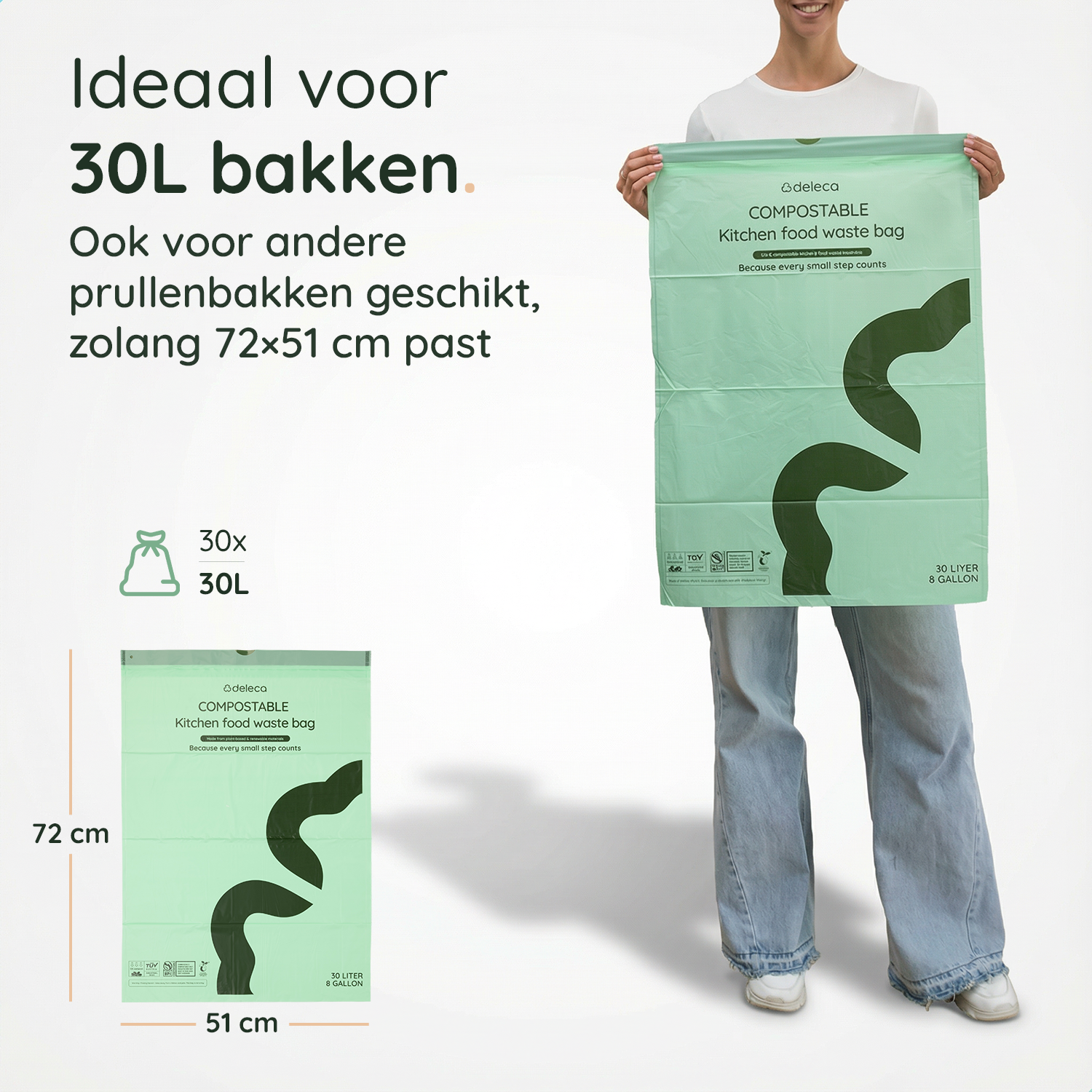 30 Liter Vuilniszakken (30x) - 100% Biozakken