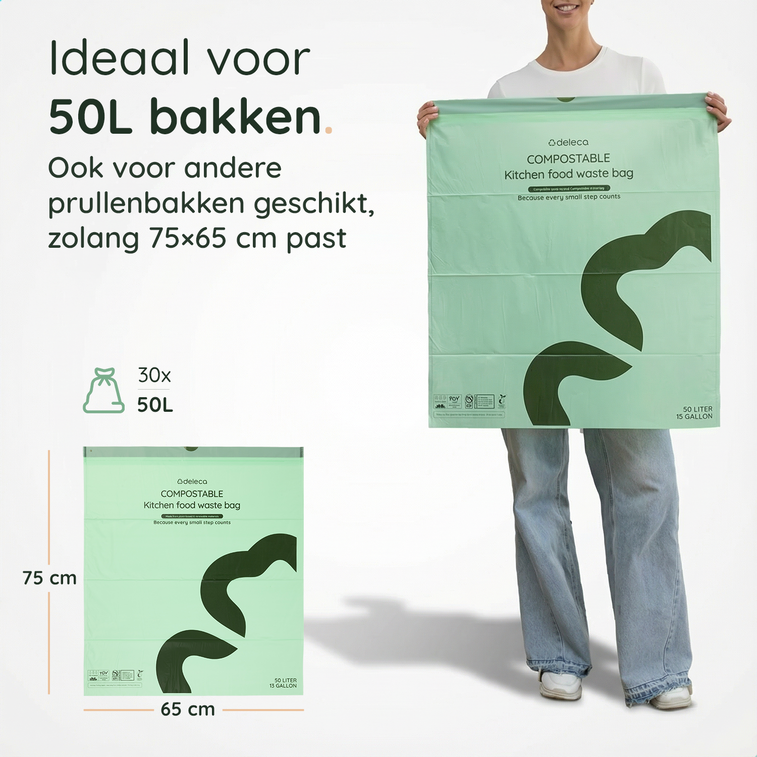 50 Liter Vuilniszakken (30x) - 100% Biozakken