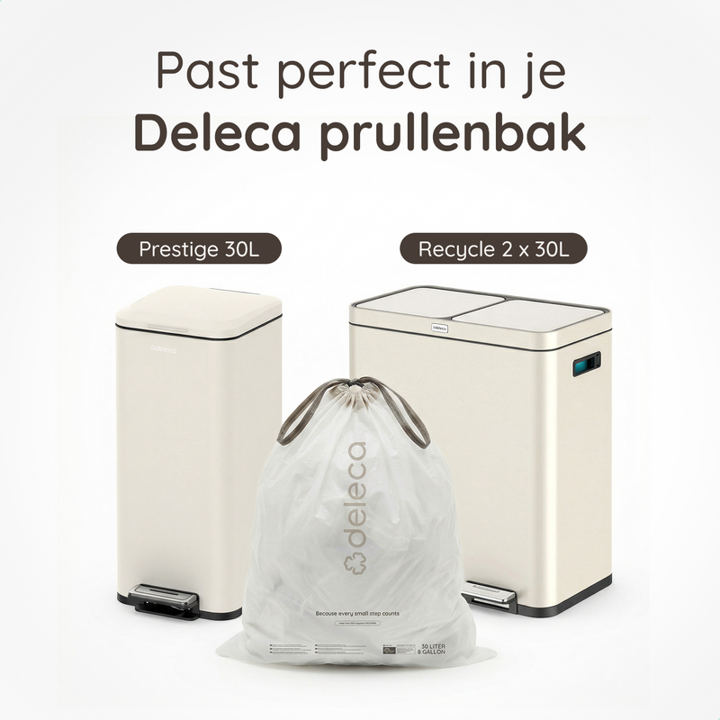 50x Vuilniszakken 30L - 51x72 cm / GRS Gerecycled