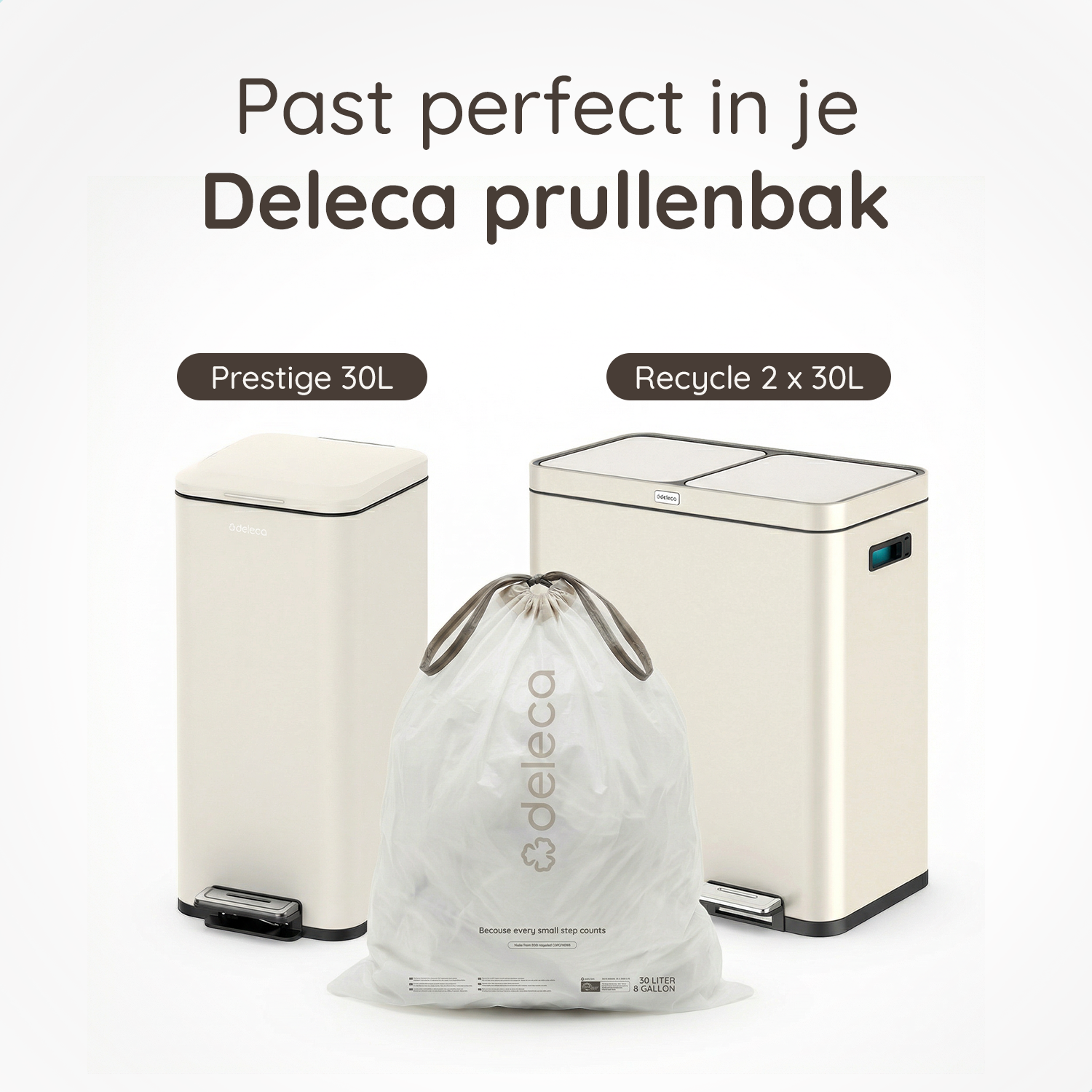 50x Vuilniszakken 30L - 51x72 cm / GRS Gerecycled