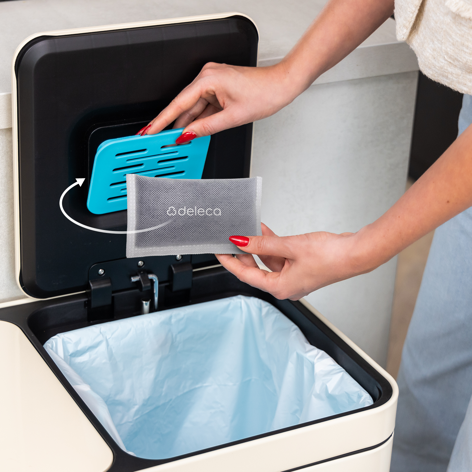 4x Geurvreter Filters - Voor FreshAura prullenbakken - Bamboe Houtskool