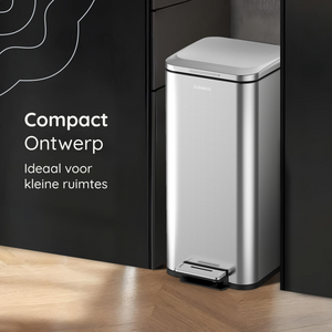 Prullenbak Prestige 30L / Mat Zilver