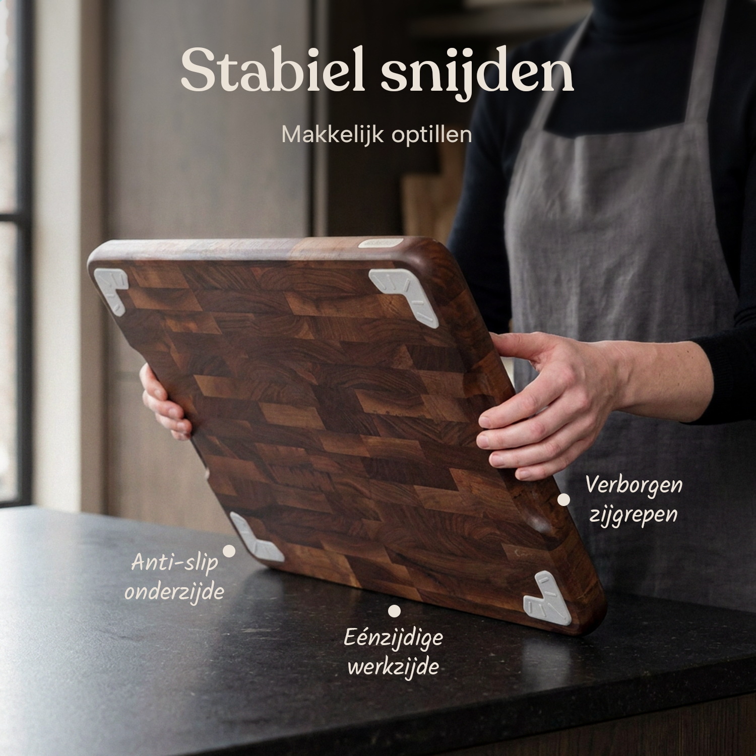 Signature Walnoot Kopshouten Snijplank -  43x33x3 cm