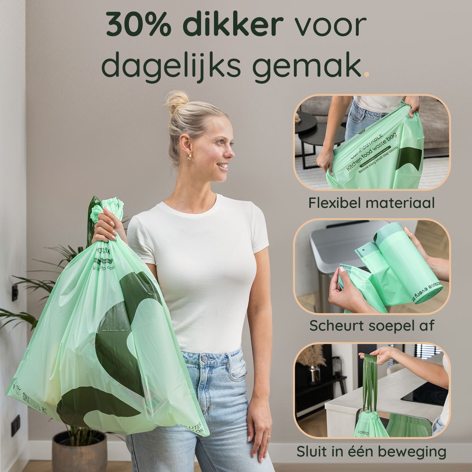 30 Liter Vuilniszakken (30x) - 100% Biozakken