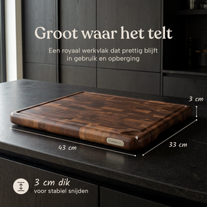 Signature Walnoot Kopshouten Snijplank -  43x33x3 cm