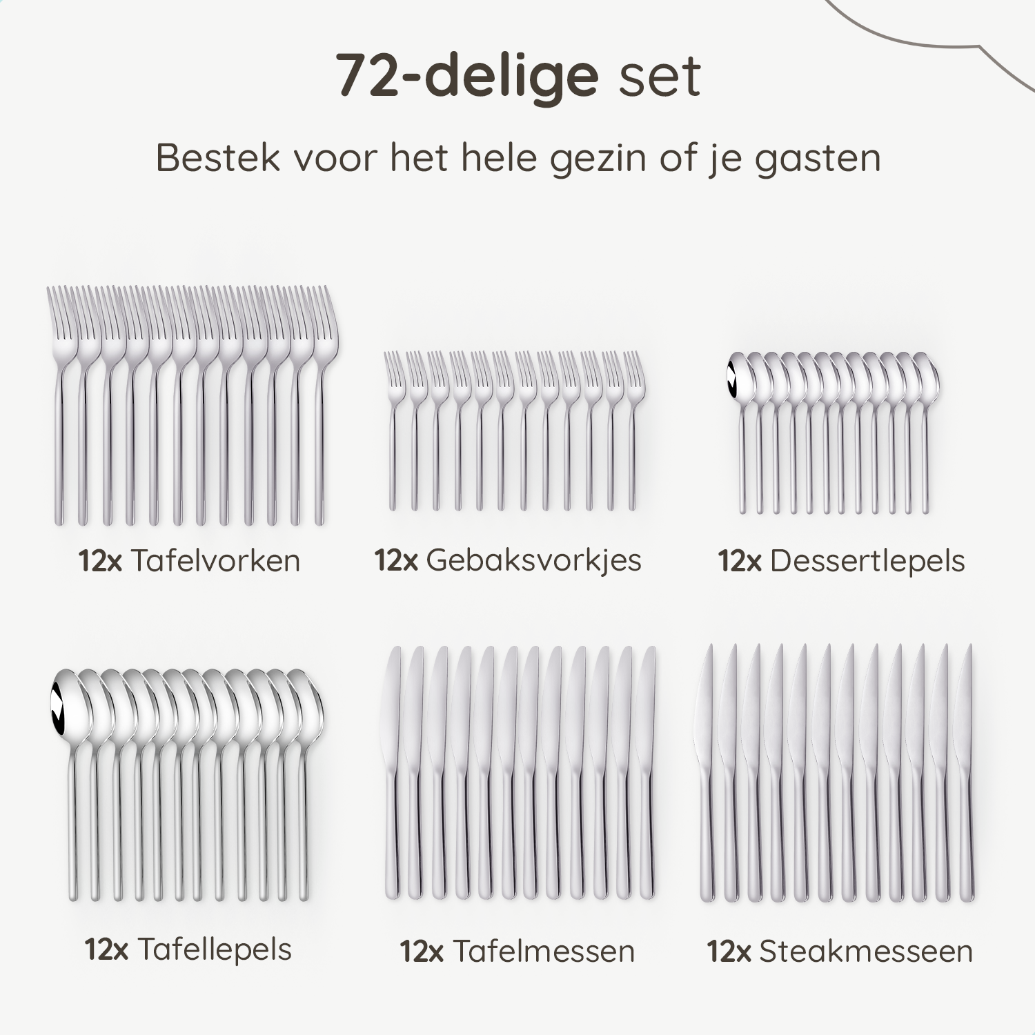 Bestekset Amor 18.10 - 12 Pers.