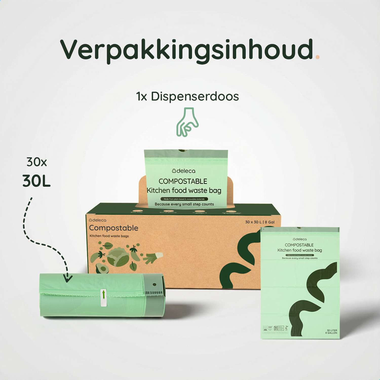 30 Liter Vuilniszakken (30x) - 100% Biozakken