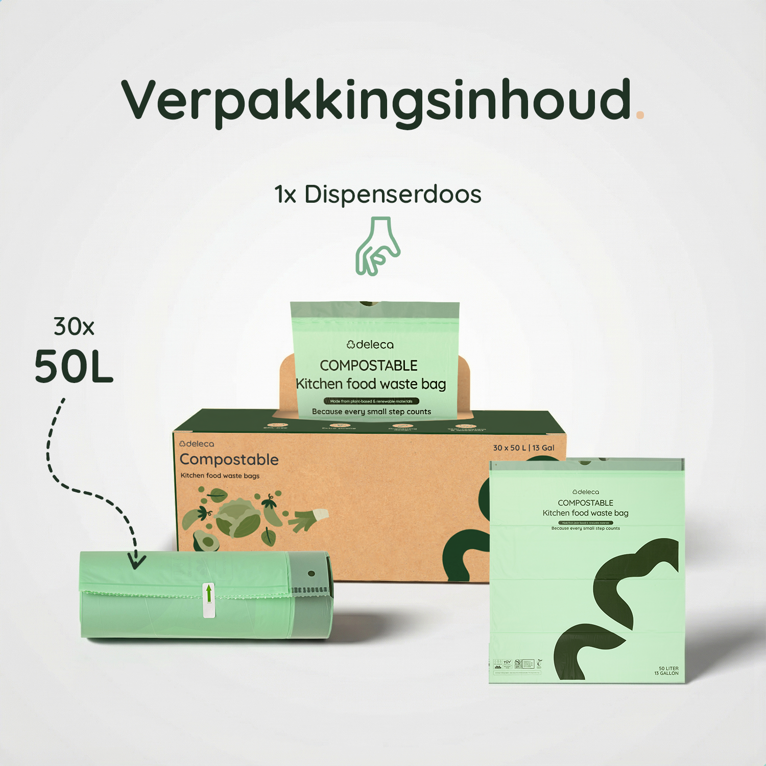 50 Liter Vuilniszakken (30x) - 100% Biozakken