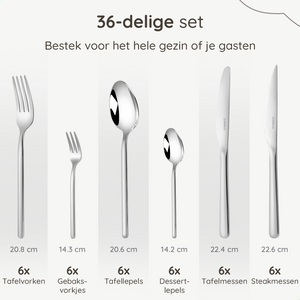 Bestekset Amor - 6 Personen / Zilver 18.0 Edelstaal